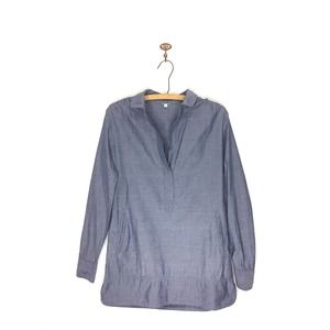 J. Crew blue chambray popover tunic XS pockets